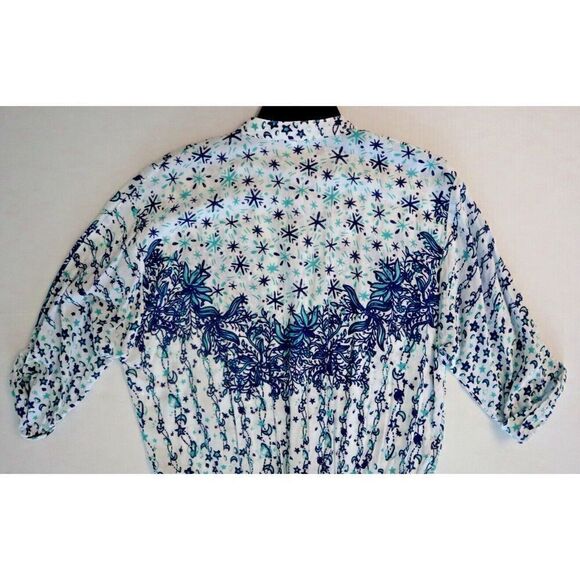 Poupette St Barth Women Sz XS Floral Kim 3/4 Sleeve Button Front Romper $275 - Picture 7 of 15